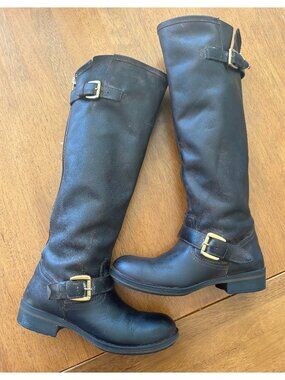 VINTAGE Steve Madden Lindley boots brown w/ purple & gold accents 8.5